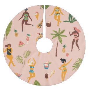 Swimsuit Ladies: Tropical Vintage Dance Brushed Polyester Tree Skirt