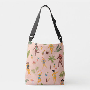 Swimsuit Ladies: Tropical Vintage Dance Crossbody Bag