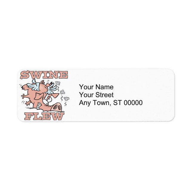 swine flew flying pig flu pun cartoon (Front)