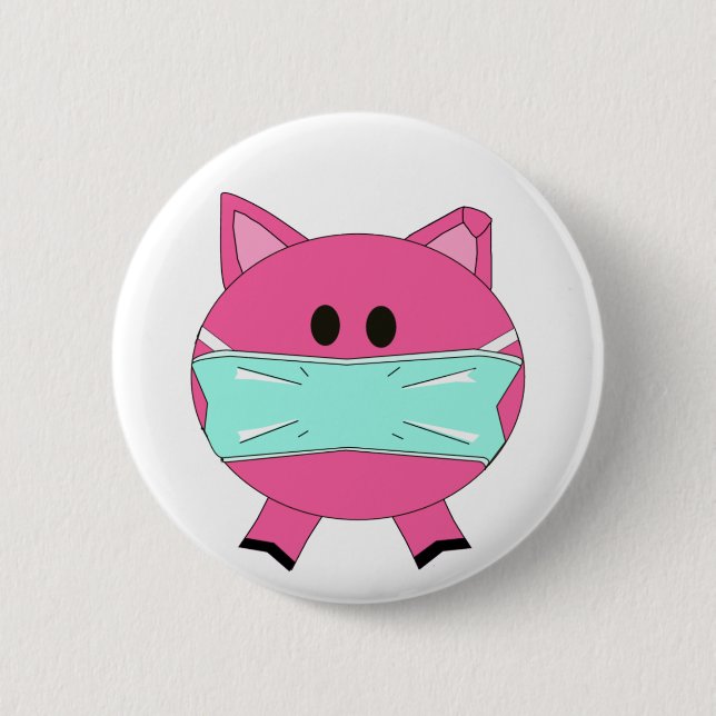 Swine Flu Badge 2 Inch Round Button (Front)