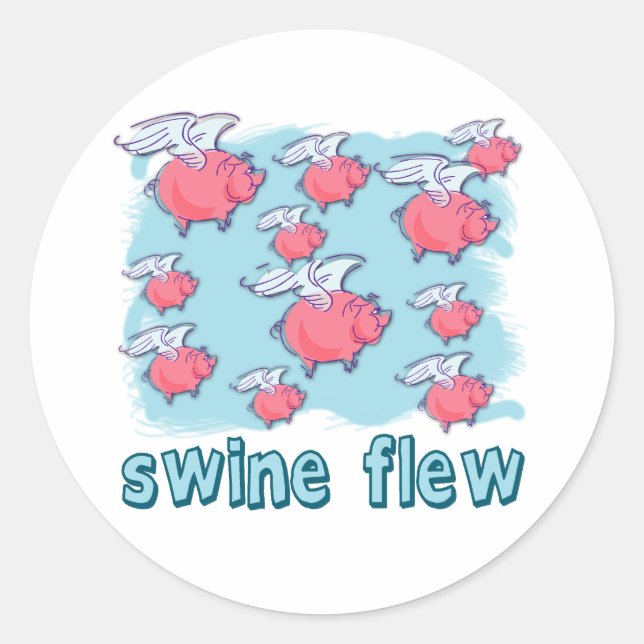 Swine Flu Humour Products Classic Round Sticker (Front)