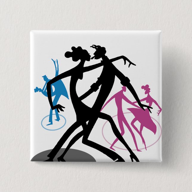 Swing and Dance 2 Inch Square Button (Front)