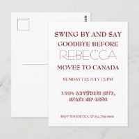 Swing By and Say Goodbye Going Away Farewell Party