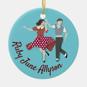 Swing Dance Ceramic Ornament