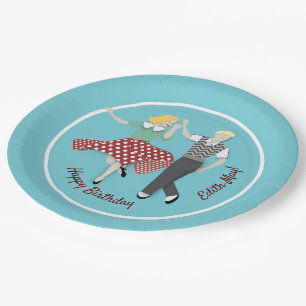 Swing Dance Couple Paper Plate