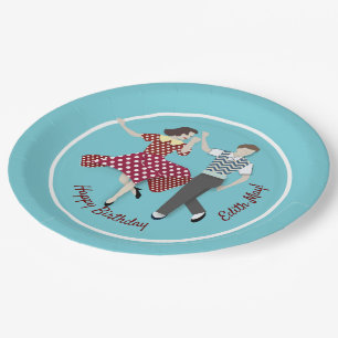 Swing Dance Couple Paper Plate
