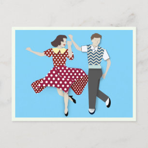 Swing Dance Couple Postcard