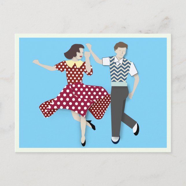Swing Dance Couple Postcard (Front)