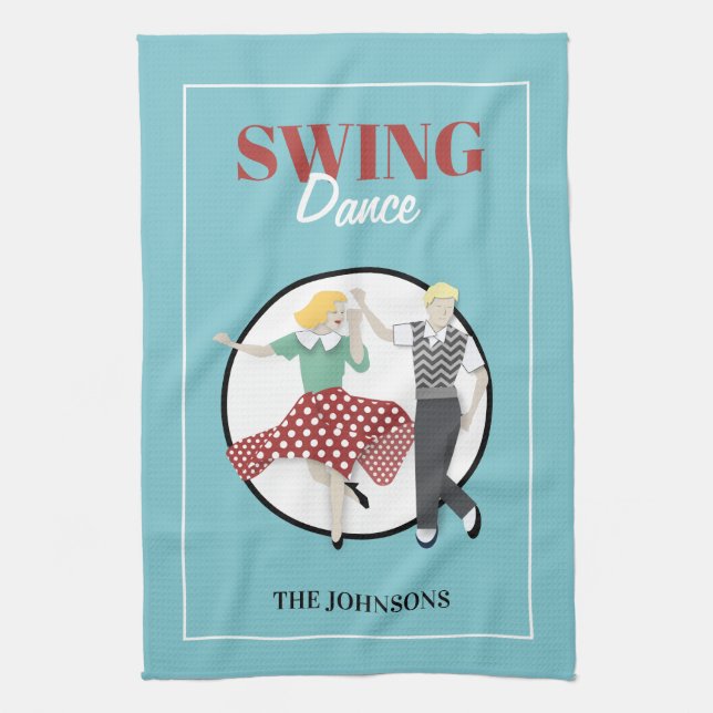 Swing Dance Kitchen Towel (Vertical)