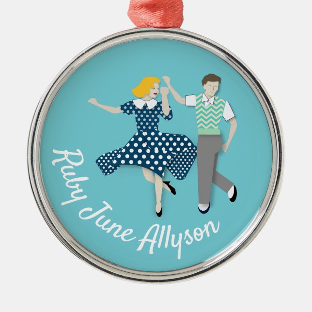 Swing Dance Metal Ornament (Front)