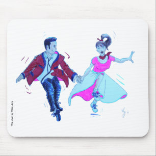 swing dancer pink poodle skirt saddle shoes mouse pad