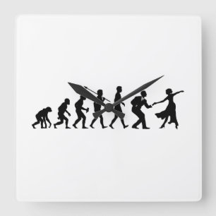 Swing Dancing Square Wall Clock