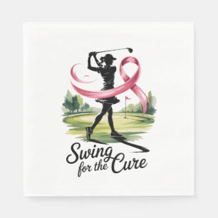Swing for the Cure Golf Breast Cancer Napkin