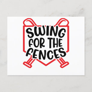 Swing For The Fences Baseball Softball Girls Boys  Postcard