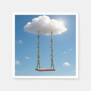 Swing Hanging From a Cumulus Cloud Napkin