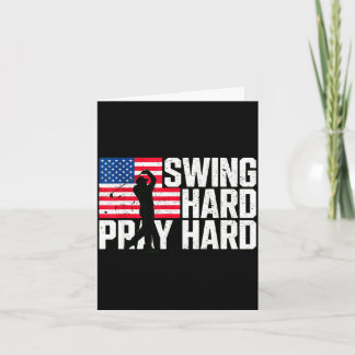 Swing hard pray hard american christian golf  card