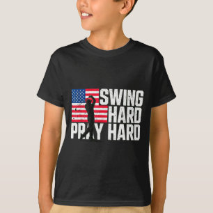 Swing hard pray hard american christian golf  T-Shirt
