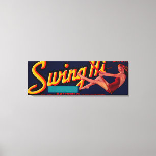 Swing Hi Peach LabelFresno, CA Canvas Print