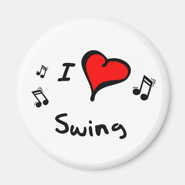 Swing I Heart-Love Gift Magnet (Front)