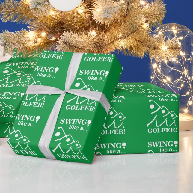 Swing Like A Golfer Golf Wrapping Paper (Holidays)
