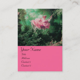 SWING  MONOGRAM ,Green Pink Fuchsia Business Card