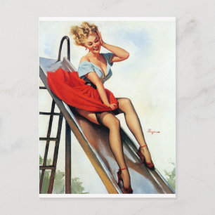 Swing Pin Up Postcard