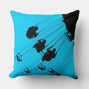 Swing Roundabout - Sky Blue Throw Pillow