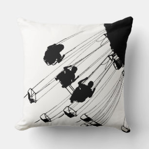 Swing Roundabout - White Throw Pillow