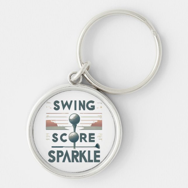 Swing, Score, Sparkle  Keychain (Front)