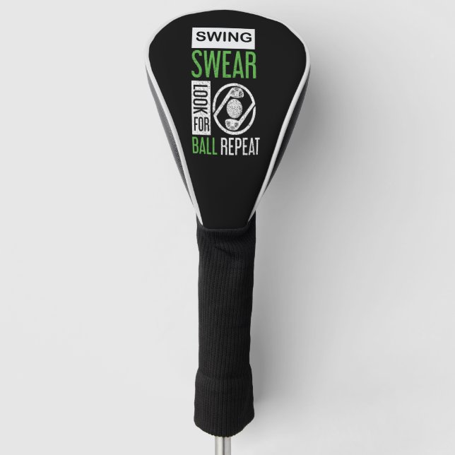 Swing Swear Look For Ball Repeat Golf Head Cover (Front)
