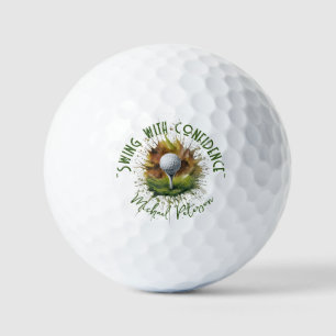 'Swing with Confidence' Golf Ball & Tee Splash Art