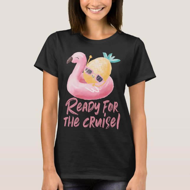 Swinger Cruise Flamingo Upside Down Pineapple T-Shirt (Front)
