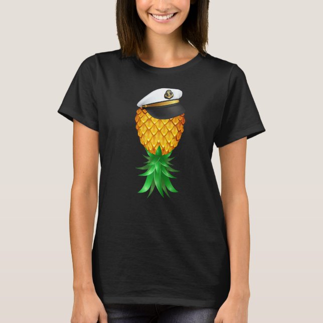 Swinger Upside Down Pineapple Captain Sailor Hat S T-Shirt (Front)