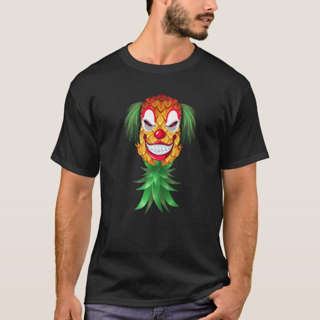 Swinger Upside Down Pineapple Creepy Clown Hallowe T-Shirt (Front)