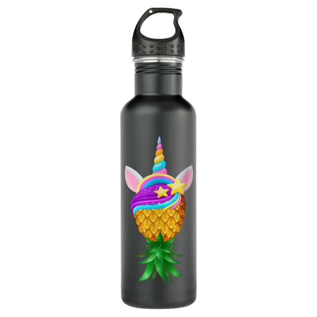Swinger Upside Down Pineapple Magical Unicorn Head 710 Ml Water Bottle (Front)