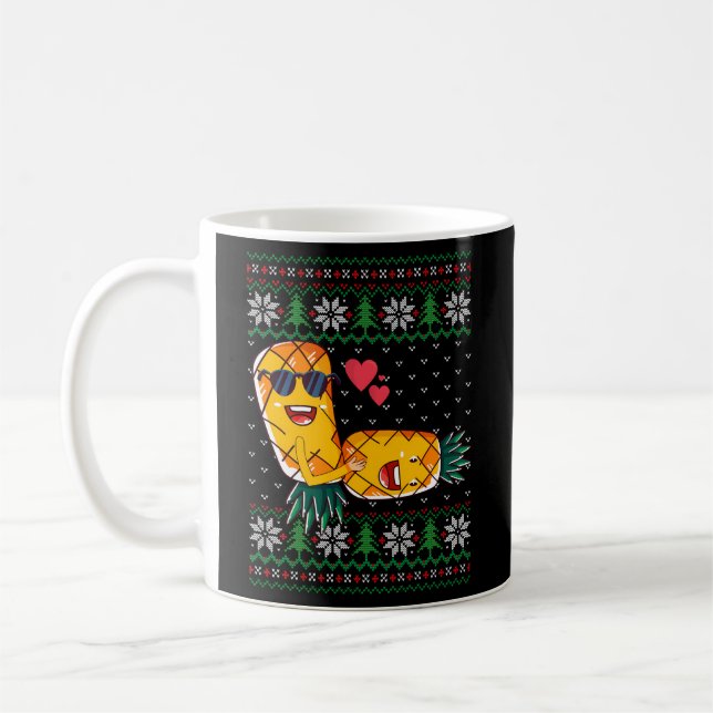 Swinger Upside Down Pineapple Making Love Ugly Pat Coffee Mug (Left)