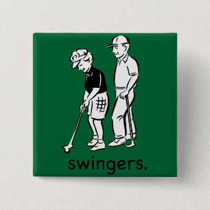 Swingers. 2 Inch Square Button