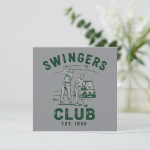 Swingers Club Funny Sarcastic Golfing Golfer Invitation