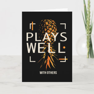 Swingers Lifestyle Funny Upside Down Pineapple Card
