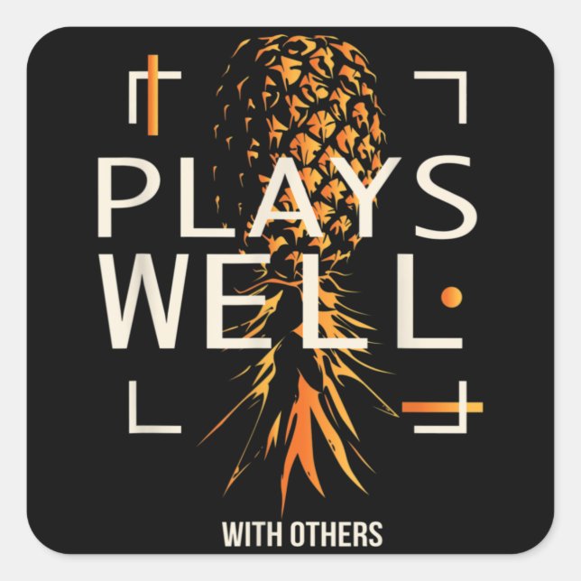 Swingers Lifestyle Funny Upside Down Pineapple Square Sticker (Front)