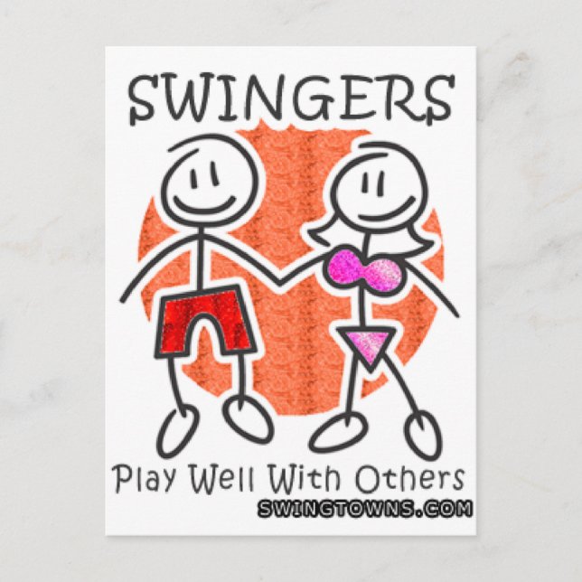 Swingers Play Well Together Postcard (Front)