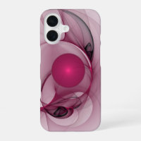 Swinging Fractal, Modern Abstract Berry Pink Art