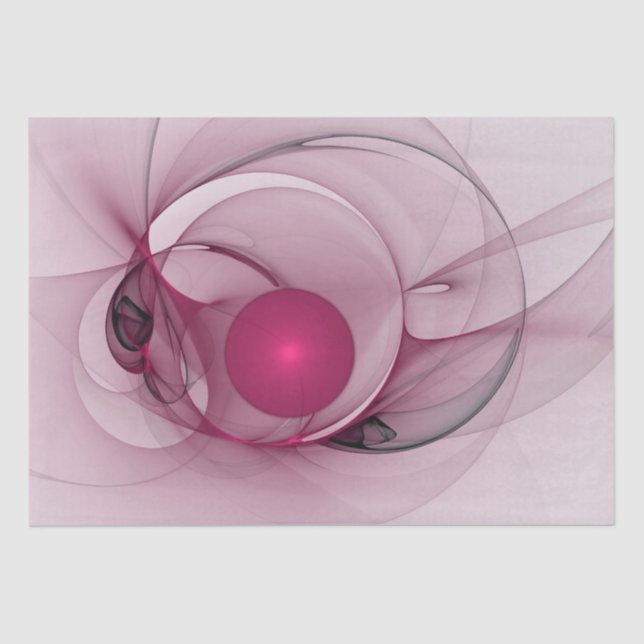 Swinging Fractal, Modern Abstract Berry Pink Art Tissue Paper (Front)
