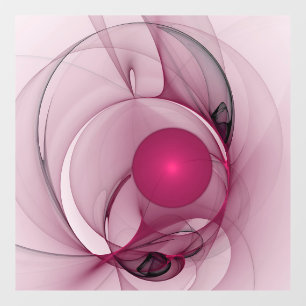 Swinging Fractal, Modern Abstract Berry Pink Art Window Cling