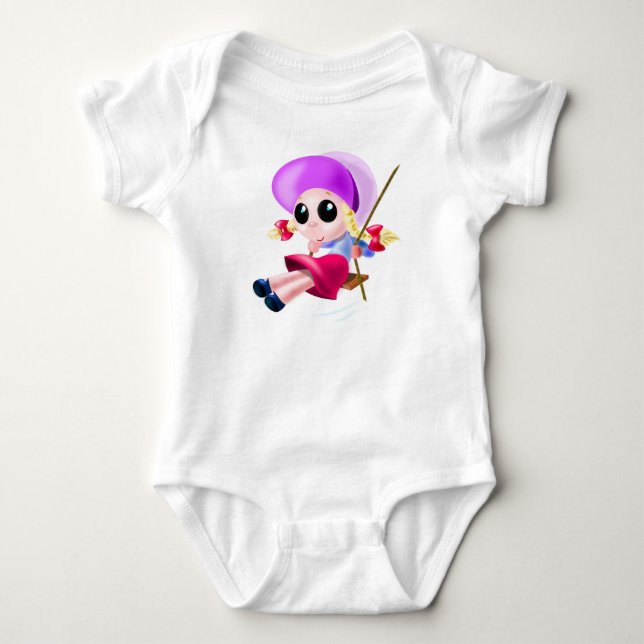 Swinging Girl Baby Bodysuit (Front)