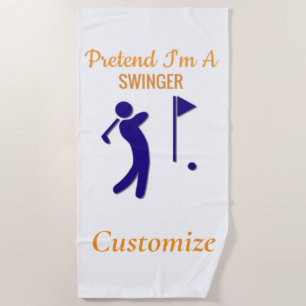 Swinging Golfer Thunder_Thunder_Cove Beach Towel