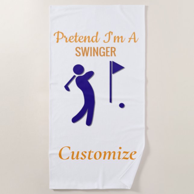 Swinging Golfer Thunder_Thunder_Cove Beach Towel (Front)