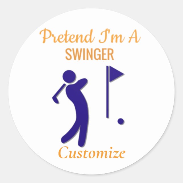 Swinging Golfer Thunder_Thunder_Cove Classic Round Sticker (Front)