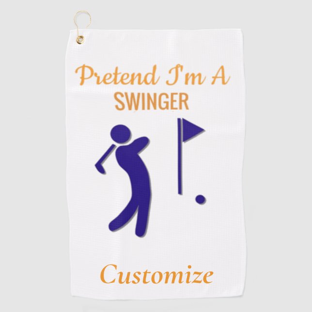 Swinging Golfer Thunder_Thunder_Cove Golf Towel (Front)