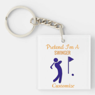 Swinging Golfer Thunder_Thunder_Cove Keychain